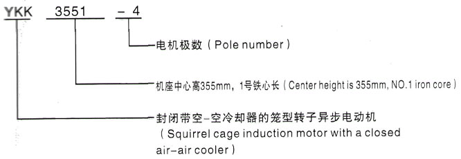 YKK系列(H355-1000)高壓三相異步電機(jī)西安泰富西瑪電機(jī)型號(hào)說(shuō)明